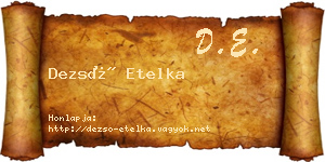 Dezső Etelka névjegykártya